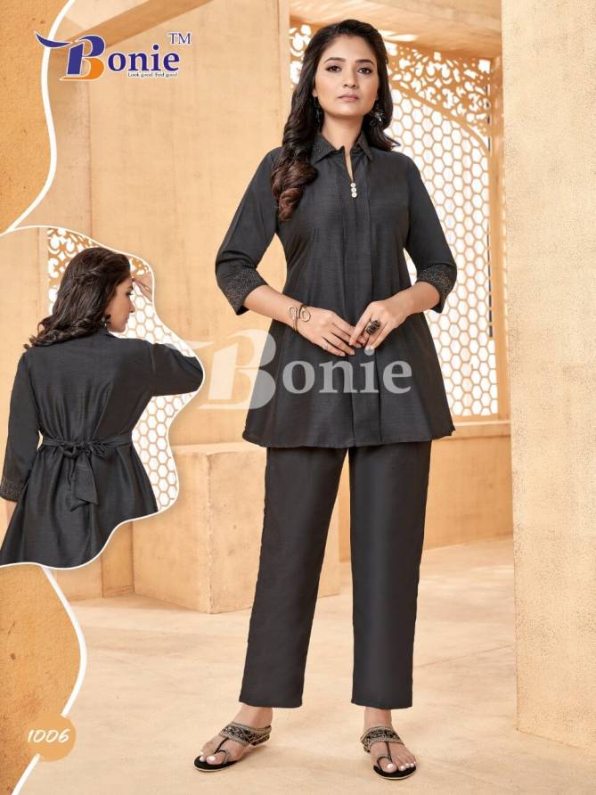 Bonie Rihana Silk Linen Western Wear Wholesale Ladies Top With Bottom Catalog
